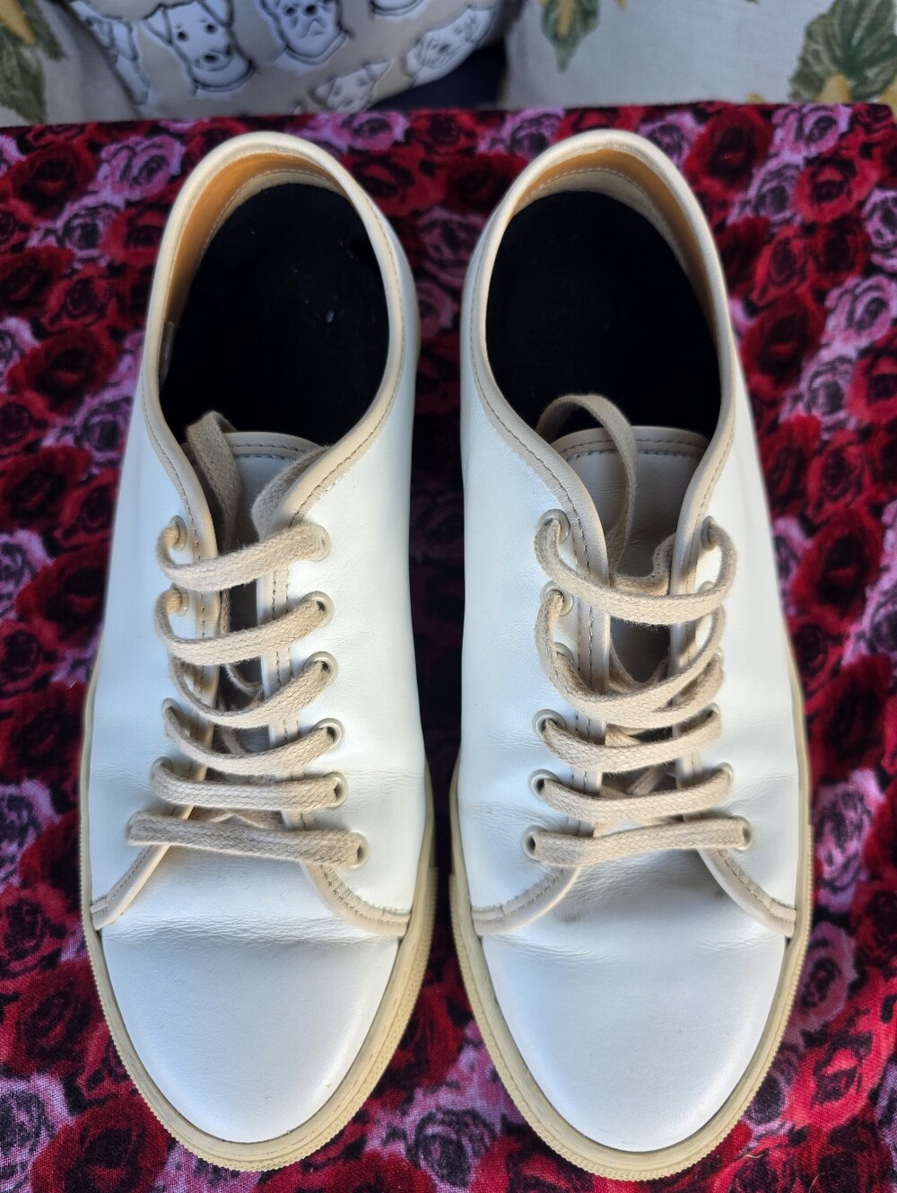 Jack Erwin White Leather Minimalist Low Top Sneakers 8